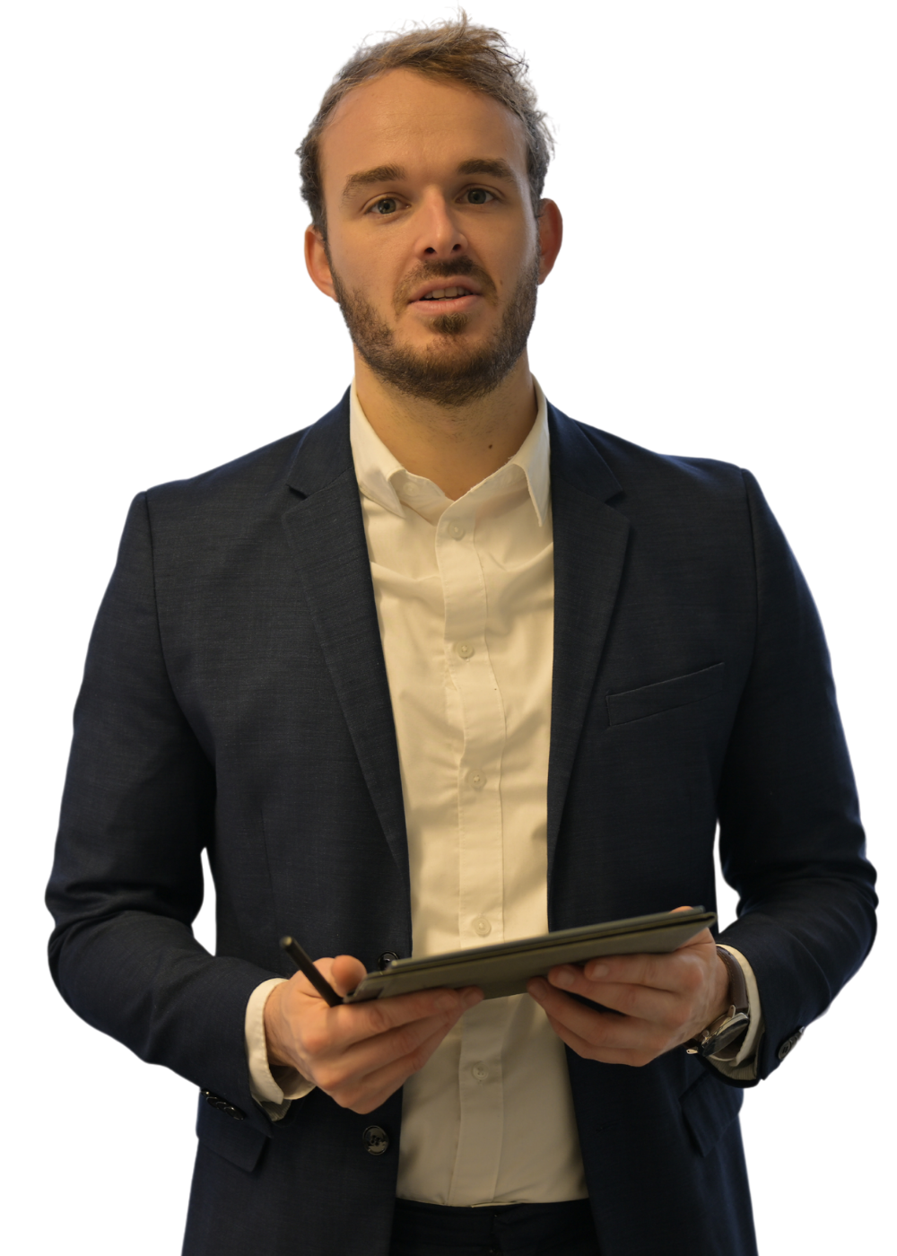 Professional business person with tablet